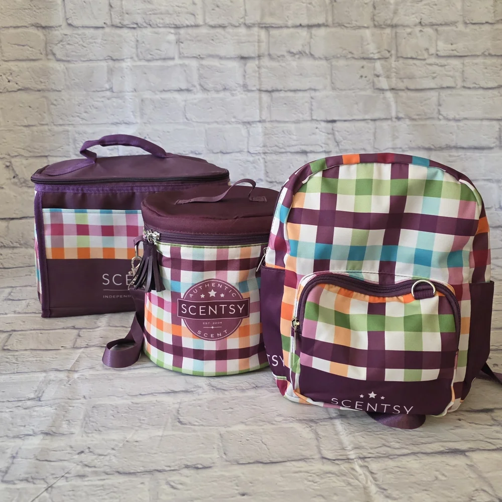Scentsy Multicolor Insulated Plaid Storage Bag